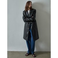 Leather Midi Jacket [Black]