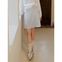 Satin Midi A Line Skirt [Bluegrey]