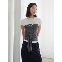 Wrap & Tie Tube Top Vest Grey