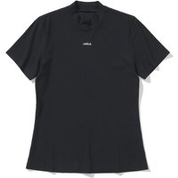 Ribbed Mock Neck Short Sleeve Base Layer [BLACK]