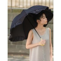 Wpc. Frilled Dome UV-blocking Cooling Sun-blocking Long Umbrella --