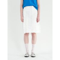Ruffle Point String Midi Skirt White AWMS