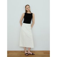 French A Cotton Maxi Skirt