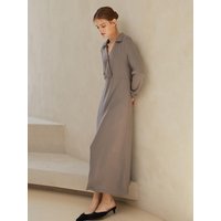 Cozy Wrap Shirt Dress [Taupe]
