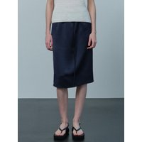 Satin Midi Skirt Dark Navy