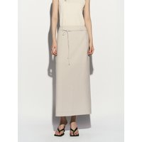 BELTED MIDI SKIRT [DOVE GRAY]