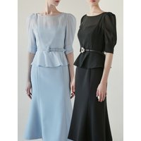 Camille Peplum Semi Mermaid Dress Color