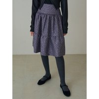 DRO Floral Tiered Midi-Skirt _ Purple