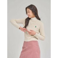 Slim Fit Cable Knit Sweater _ Cream