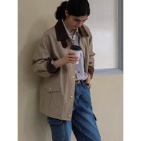 Coloring Collar Point Utility Jacket