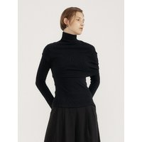 Two-way Cape Turtleneck Sleeve Set_Black