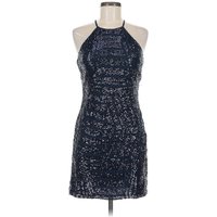 Sequin Hearts Cocktail Dress: Blue Dresses - Size