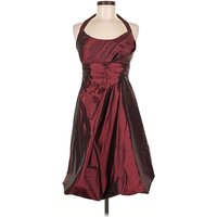 David's Bridal Cocktail Dress - Party: Burgundy Dresses - Used - Size