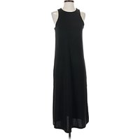 H&M Casual Dress - Slip dress: Black Solid Pattern Dresses - Used