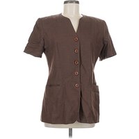 Oleg Cassini Blazer Jacket: Brown Jackets & Outerwear - Size