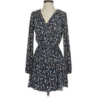 Pull&Bear Casual Dress - Wrap: Blue Print Pattern Dresses - Used