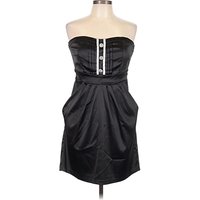 Windsor Cocktail Dress - Party: Black Color Block Pattern Dresses - Used - Size