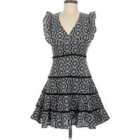 Bardot Cocktail Dress - Fit & Flare: Gray Paisley Pattern Dresses - Used - Size