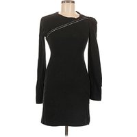 Styleworks Cocktail Dress - Sweater Dress: Black Dresses - Used - Size