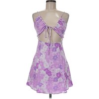 Charlie Holiday. Cocktail Dress: Purple Floral Pattern Dresses - Size