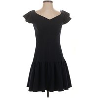 Rebecca Taylor Cocktail Dress - Party: Black Solid Pattern Dresses - Used - Size