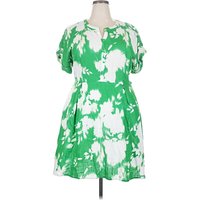 Simply Vera Vera Wang Casual Dress: Green Tie-dye Pattern Dresses - Used - Size X