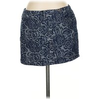 Lovers + Friends Denim Skirt: Blue Paisley Pattern Bottoms