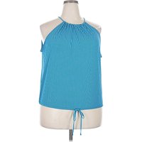 Worthington Sleeveless Blouse: Blue Tops - Size X