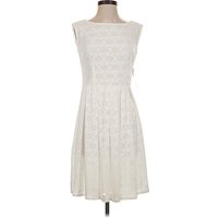 New York & Company Cocktail Dress - A-Line: Ivory Dresses - Used - Size