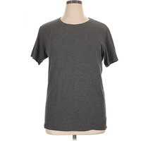 Muji Short Sleeve Shirt: Gray Solid Pattern Tops - Size X