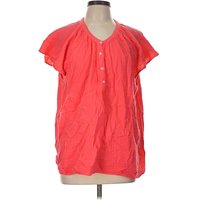 Short Sleeve Blouse: Red Tops