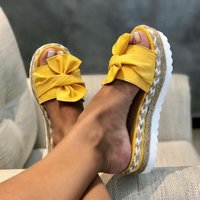 Slippers Platform Women Bow Summer Sandals Slipper Indoor Outdoor Flip flops Beach Shoes Female