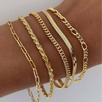 Chic And Cool Alloy Six-piece Bracelet Set, A Stylish And Personalized Bracelet Ensemble That Unlocks New Combinations Of Individuality And Fashion.