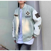 Retro Baseball Jacket With Embroidered Lettering Unisex Oversized Varsity Style M-XX, Colors​