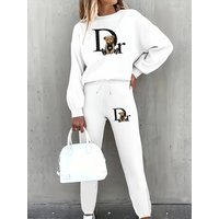 Women's Hooded Sweatshirt & Wide-Leg Pants Set - Oversized Casual Pullover Tracksuit In BlackGray S-X