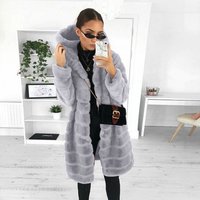 Women's Clothing Slim Fit Long Wool-Like Coat Hooded Trench Jacket Elegant Office Commuter Outerwear For Winter