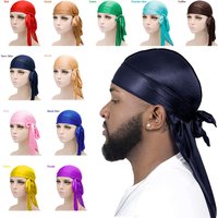 Silky Satin Durag - Long Tail Pirate Style Head Wrap Breathable & Shiny Unisex Hair Protection Adjustable Knot % Polyester Fashion Accessory​