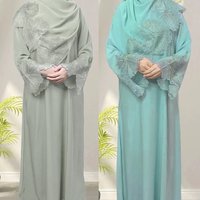M # Four Color Clothing Muslim Women's Robe Malay Indonesian Dress With Headscarf