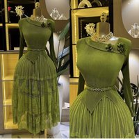 ​Elegant Floral Mesh Layered Dress Slimming V-Neck Chiffon Maxi Dress With Ruffle Hem One Size, Tea GreenKhakiNavyPink​