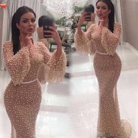 Women's Clothing Popular Fitted Dress Mesh Round Neck Puff Sleeve Dress
