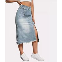Women's Deconstructed Split High Waist Denim Skirt Cotton High Waist Slim Design Skirt For Women
