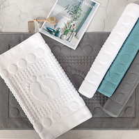 ​-Star Hotel Jacquard Weave Footprint Bath Mat - Super Absorbent, Quick-Dry & Machine Washable Non-Slip Bathroom Floor Mat​​