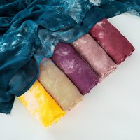 Women's Scarves Summer New Tie Dye Gradient Malaysian Indonesian Cotton Headscarf, Gradient Wide Border Modal Breathable Scarf For Women