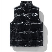 Unisex Puffer Vest Lightweight Quilted Jacket With Stand Collar -X, Matte Shell, BlackChestnut