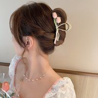 Hairclip with high-end feel, tulip large size, women's summer back of the head, hairpin, shark clip, hair volume