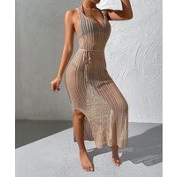 Holiday Beach Knitted Smock Dress Hollow Backless Dress For Women