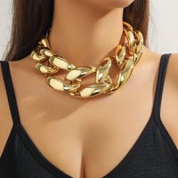 Accessories Hot Selling Gold Color Personality Hip Hop Exaggerated CCB Acrylic Punk Style Necklace