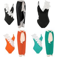 Women's Solid Color And Multicolor White Petals Embellish One-piece Tulle Skirt Style