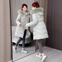 Women's Clothing Women's Detachable Sleeve Parka Coat With Faux Fur Hood, Winter Warm Longline Quilted Jacket In Khaki, Black, Cream & Blue-Grey​
