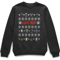 DC Comics Suicide Squad Character Faces Black Christmas Sweater